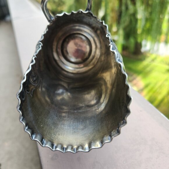 Antique Victorian Silver Plate Ornate Coal Scuttle Nut Dish Sugar Scoop 19th C - Picture 6 of 8